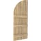 Ekena Millwork Americraft 6-Board (3 Batten) Wood Joined Board-n-Batten Shutters w/ Arch Top, ARW401BQ621X77UNH, PR ARW401BQ621X77UNH - alternate 6